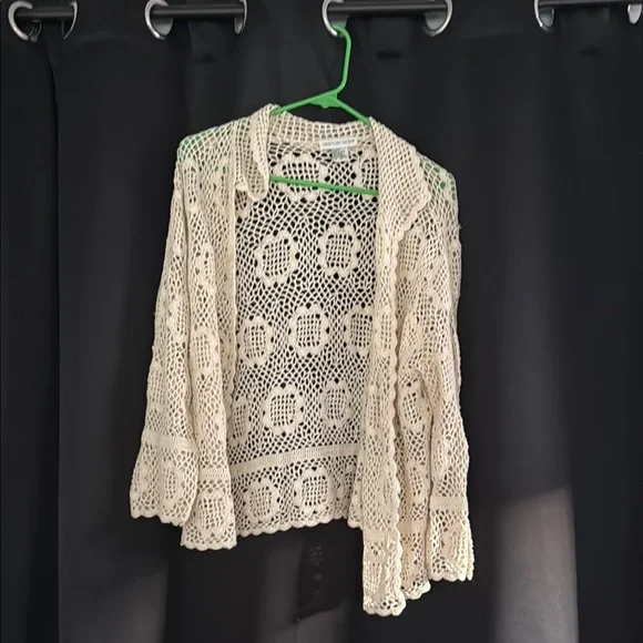 Newport News Crochet Cream Dress and Jacket Set - Picture 6 of 6